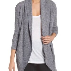Barefoot Dreams CozyChic Lite Circle Cardigan -Pacific Blue/Silver